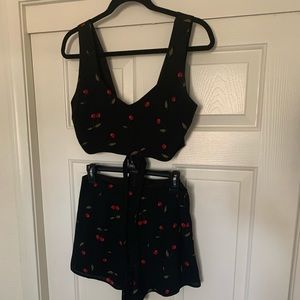 Tobi Cherry Print Romper